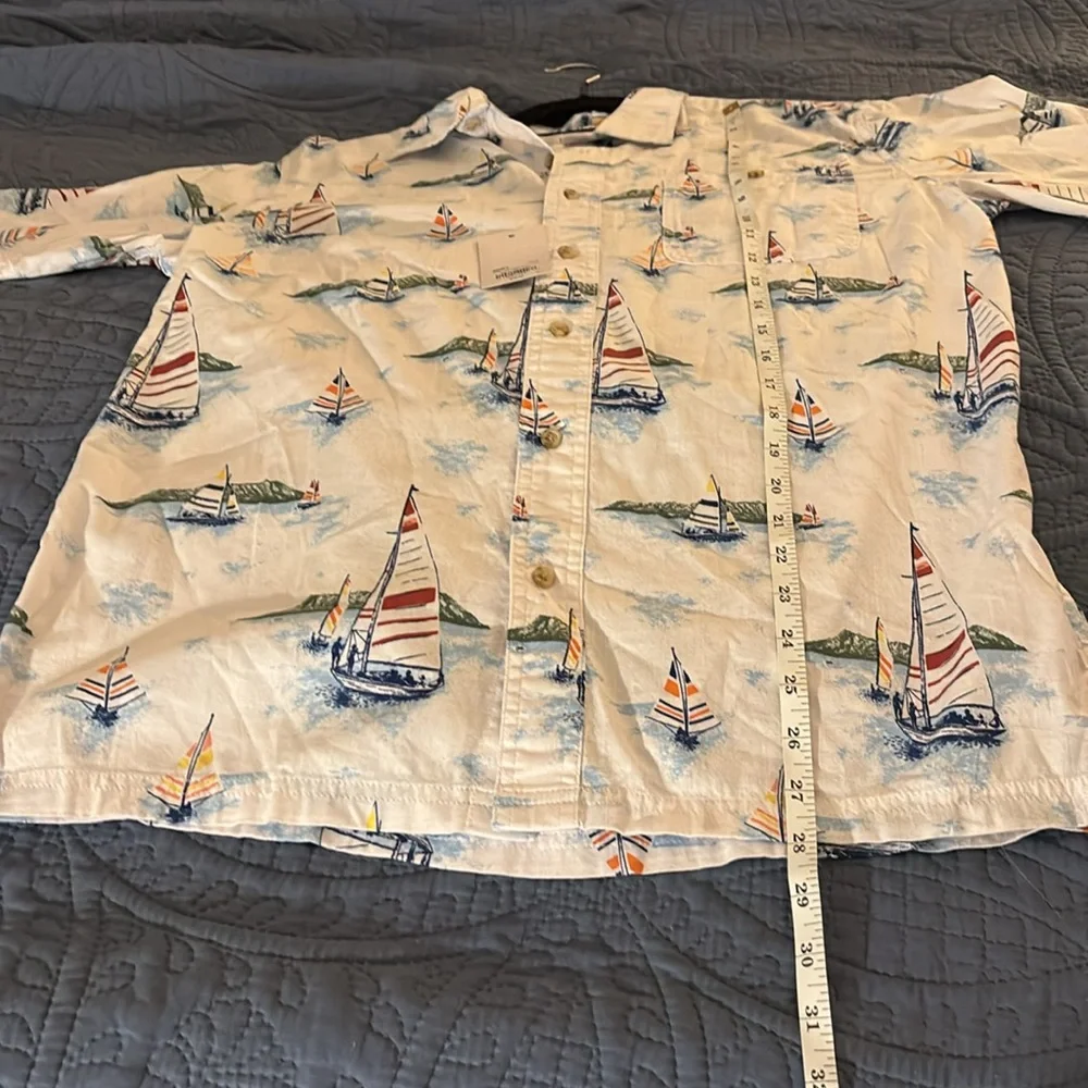 NWT Croft & Barrow Men's Sailboat Print Button-Down - Size Medium - Picture 9 of 14